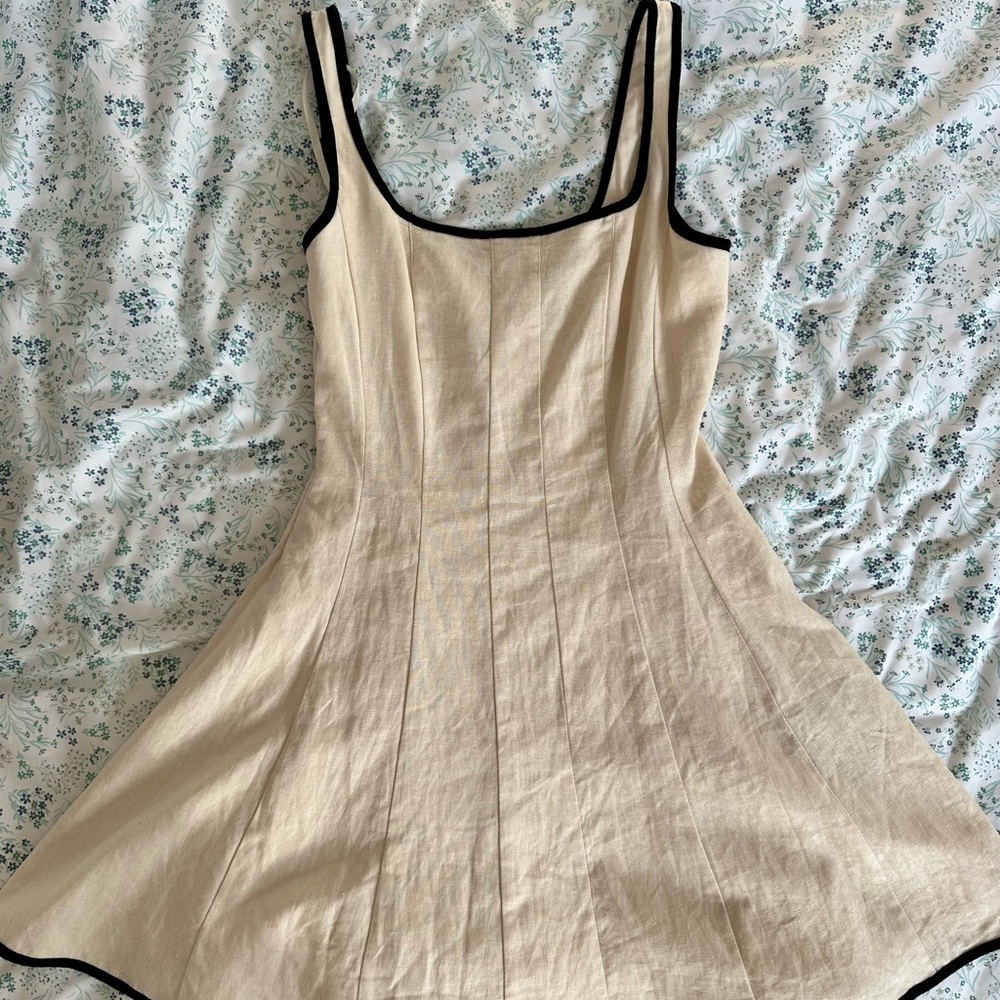 7 For All Mankind Cream Mini Dress